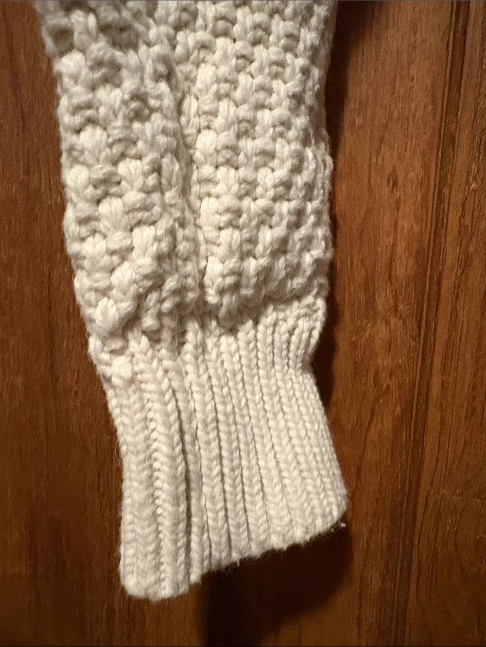 GAP Cream Cable Knit Button Mock-Neck Sweater